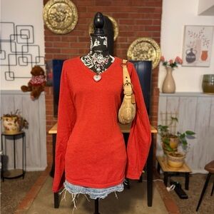 Red V-Neck Cashmere Sweater